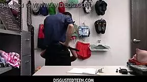 Scarlett Mae Gets Caught Shoplifting a TV by the Loss Prevention Officer