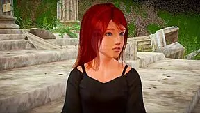 Redhead teen plays erotic game in homemade cartoon