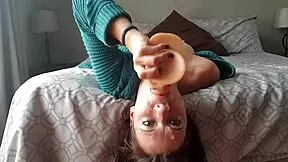 Upside Down Dildo Gag Deepthroat