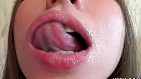 Ananta shakti uses tongue on dildo