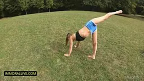 athletic teen double crosses coach with big ass action