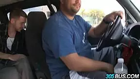 Teens Stacey Hopkins dive into a wild threesome adventure on the bus.