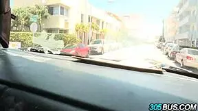 Teens Stacey Hopkins dive into a wild threesome adventure on the bus.