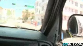 Teens Stacey Hopkins dive into a wild threesome adventure on the bus.