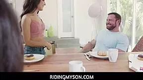 Ridingmyson - Sexy Hot Busty Stepmom Carmela Clutch Under The Table Giving Sergeant Miles Blowjob And Rides His Dick