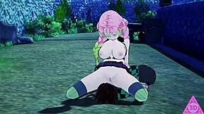 tanjiro and mitsuri in uncensored hentai with steamy blowjob action