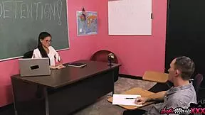 naughty teacher sofie marie makes young 18+ student fuck her