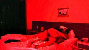 Teen gives blowjob during horror movie