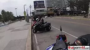 Young Thai girl rides big hard cock cowgirl style