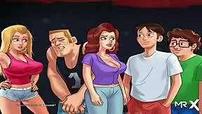 summertime saga girl shows her boobs in hentai scene