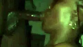 Hey, that ebony chick gives a sloppy blowjob to her boyfriend