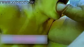 Does this big-ass Latina Luciatuputinovia give a blowjob to a chubby guy?