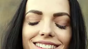 Pretty lady teases with her petite body at the beach