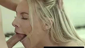 Nerdy teen jizzes all over milf piano teacher Bunny Madison's perfect titties in lingerie.