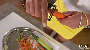 lesbian milfs nancy a and suzy rainbow carrot fuck