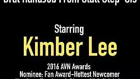 Horny step sister Kimber Lee performs her wet successful blowjob on her stepbrothers hard cock