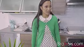 Busty latina stepsister lets stepbrother doggystyle her bent over 😍