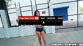 Cute Petite Latina Teen Amateur Flashes Her Small Tits Intensely For Cash In Bold Display