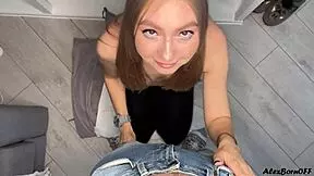 amelie dubon gives handjob leading to cumshot