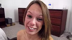 Haley Sweet gives big cock POV blowjob and deepthroat