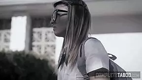 fetish teen gets rimmed and banged in taboo threesome, ending with facial