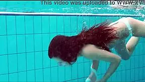 nata the hot hungarian babe shows big tits and huge ass while swimming in pool