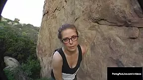 Redhead hiker penny pax gets her snatch fucked outdoors by hard cock