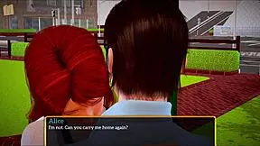 Is this my new family with redhead teen in cartoon style?