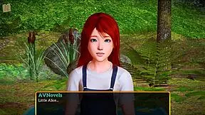 small tits teen in erotic cartoon game gets tits exposed!