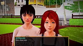 Is this my new family with redhead teen in cartoon style?