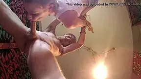 Yo, check this Mexican teen sucking hard in suspension, it's wild! 😜