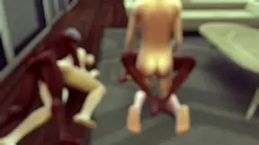 lunch with neighbor turns into ebony blowjob group cumshot in anime hentai 🥳