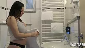 Talia amanda wakes up showing big natural breasts in lingerie