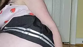 Foxtail buttplug leads to teen anal orgasm