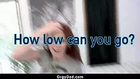 redhead teen flashes pussy for stepdad