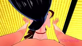 demon slayer nezuko gets taken for a ride in this anime parody