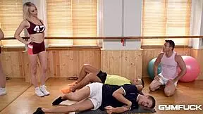 Slut Chessie Kay gives head for 3 of her students