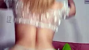Barbie's webcam dance: Young blonde strips