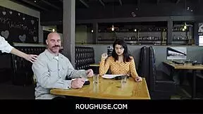 Waitress gets nailed on counter