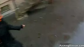 fucking glasses christina teen sucks cock and gets fucked! shaved pussy, cumshot!