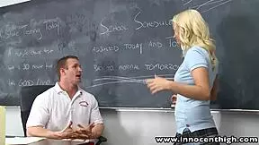 I fucked that innocenthigh blonde in the classroom, oops!
