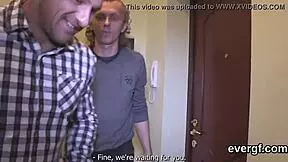 A penniless lover allows his hot friend to have sex with his ex-girlfriend for money in a group threesome.