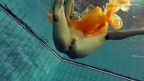 Nastya's sexy poolside striptease