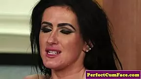 Tattooed British Babe Sucks Cock Before Facial Cumshot