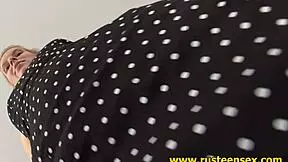 Blonde teen engages in personal relaxation routine.