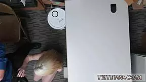 Yo, cop ties up this petite 18+ blonde for attempted theft!