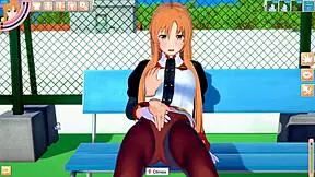 Uh, playin’ this hent game Koikatu with Asuna from SAO, so cool!