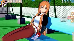 Uh, playin’ this hent game Koikatu with Asuna from SAO, so cool!