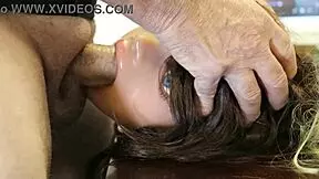Cum on face and hair closeup