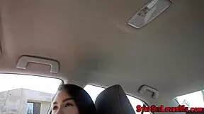 Does this hot teen 18+ brunette gargle on spunk?